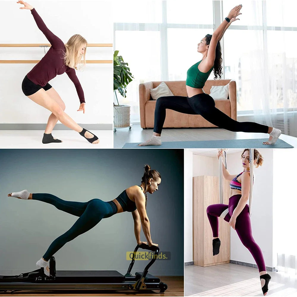 Half Toe Low Rise Grip Yoga Socks