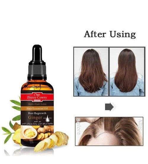 Pretty Cowry Ginger Hair Essential Oil Anti Hair Loss Repair Heat Damaged