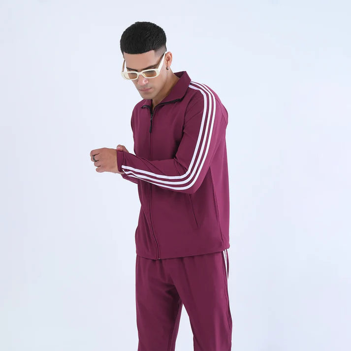 burgundy SportyCasual Tracksuit