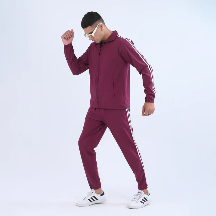 burgundy SportyCasual Tracksuit