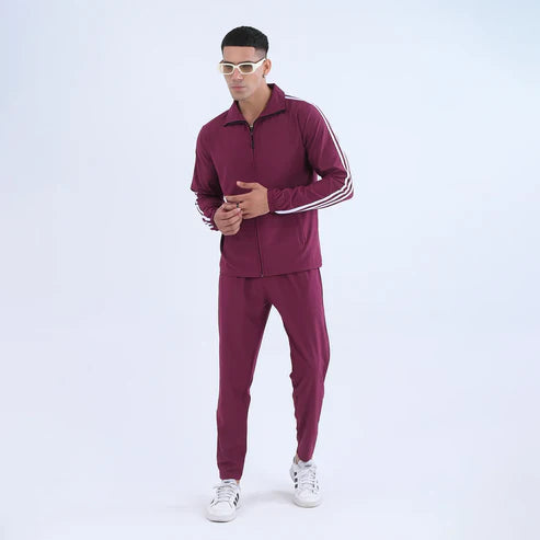 burgundy SportyCasual Tracksuit