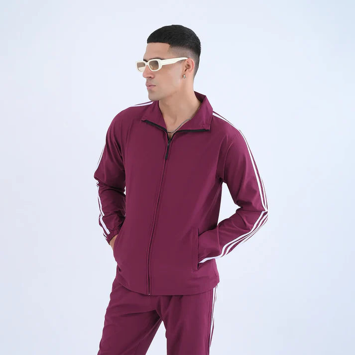 burgundy SportyCasual Tracksuit