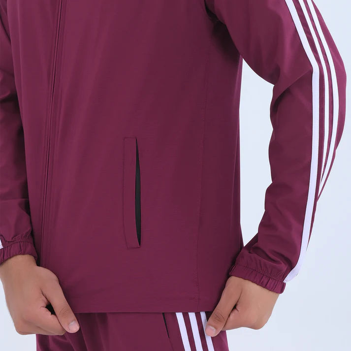 burgundy SportyCasual Tracksuit