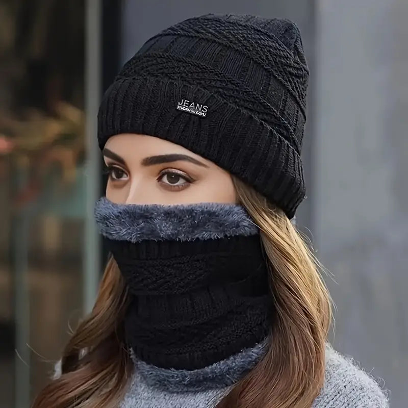 Premium Woolen Warm Cap with Neck Scarf