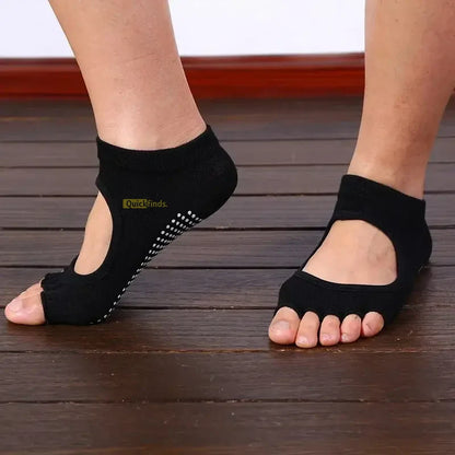 Half Toe Low Rise Grip Yoga Socks