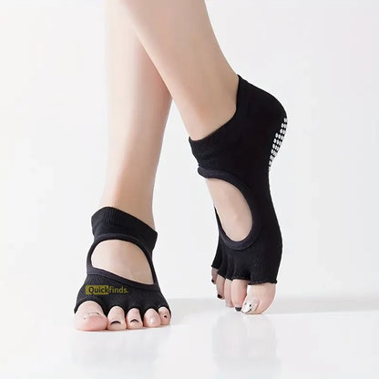 Half Toe Low Rise Grip Yoga Socks